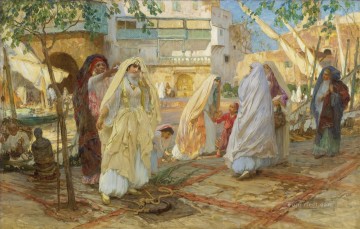 APRES LA FETE PORT D ALGER Frederick Arthur Bridgman Arab Oil Paintings